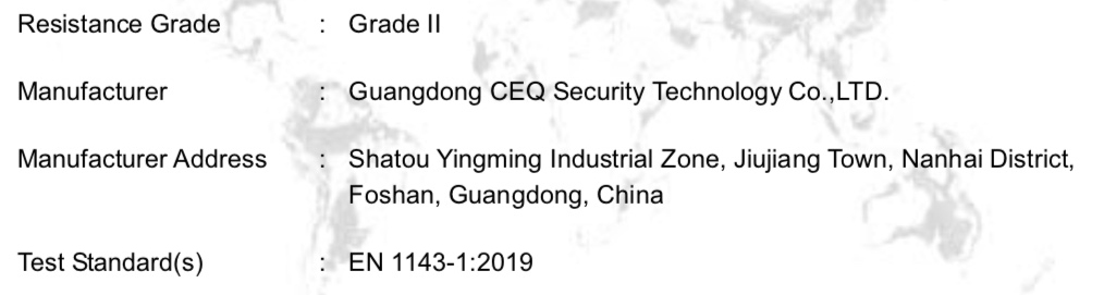 Взломостойкость класс 2 по китайски