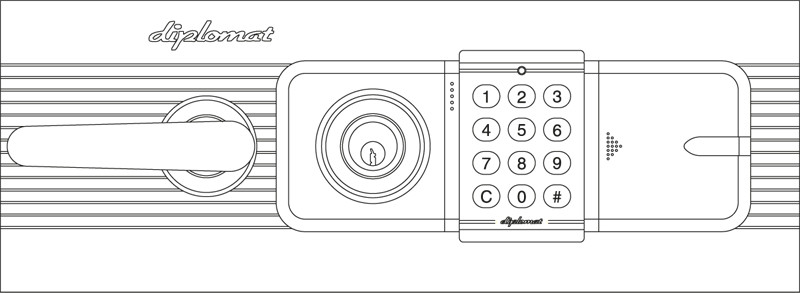 Сейф с ручкой, ключом и электроникой EHK