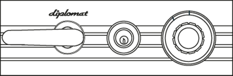 Сейф с ручкой ключом и сменяемым замком HSKCC