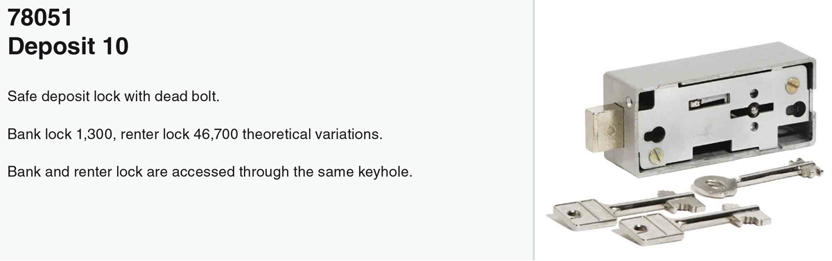 Вариант замка для депозитных ячеек, у которого всего 1300 комбинаций Вариант замка для депозитных ячеек, у которого всего 1300 комбинаций