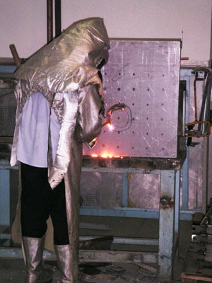 Начало испытания панели