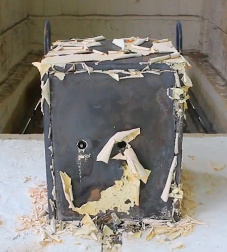 внешний вид сейфа после испытания